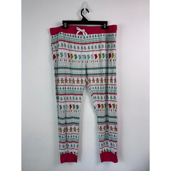 Little Sleepies women's XL striped bamboo‎ christmas pajama lounge jogger pants - Picture 1 of 6